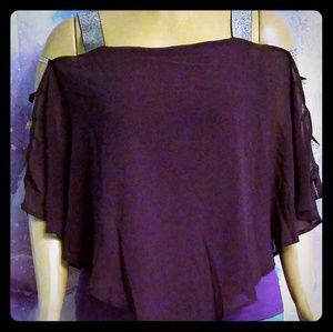 ( NWOT) Purple Cold Shoulder Shirt